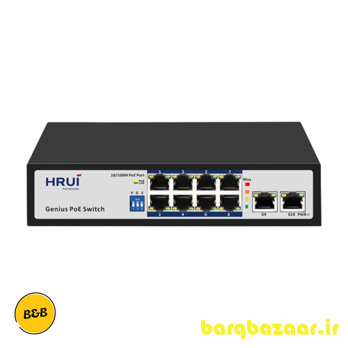 سوئیچ شبکه PoE HR100-AF-8L2GN