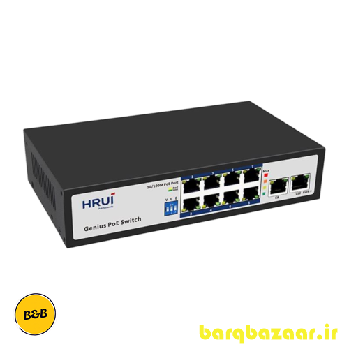 سوئیچ شبکه PoE HR100-AF-8L2GN