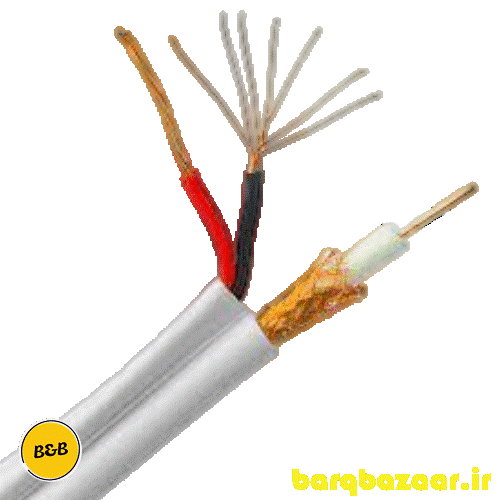 کابل RG59  با برق ۱ شیلد فوق متراکم روکش PVC ضخیم سفید